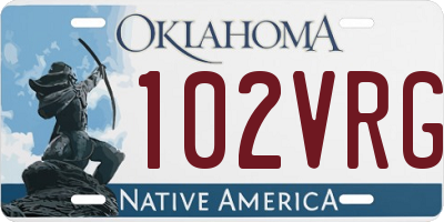OK license plate 102VRG
