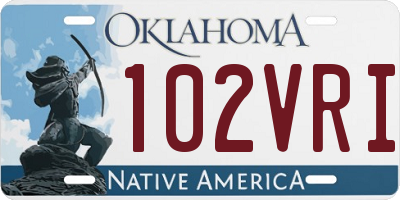OK license plate 102VRI