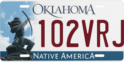 OK license plate 102VRJ
