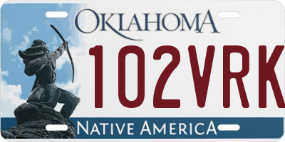 OK license plate 102VRK