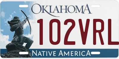 OK license plate 102VRL