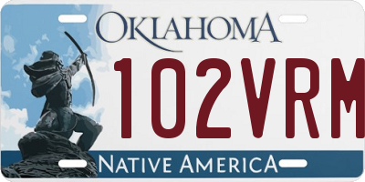 OK license plate 102VRM
