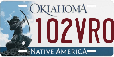 OK license plate 102VRO