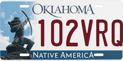 OK license plate 102VRQ