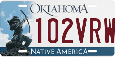 OK license plate 102VRW
