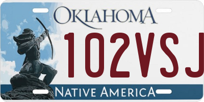 OK license plate 102VSJ