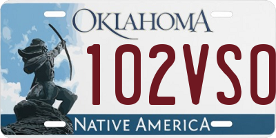 OK license plate 102VSO