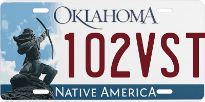OK license plate 102VST