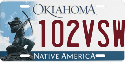 OK license plate 102VSW