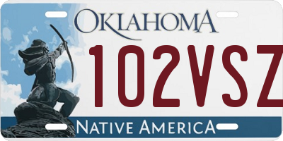 OK license plate 102VSZ