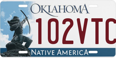 OK license plate 102VTC