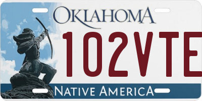 OK license plate 102VTE