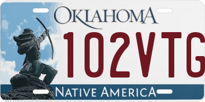 OK license plate 102VTG