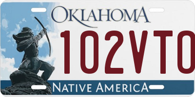 OK license plate 102VTO
