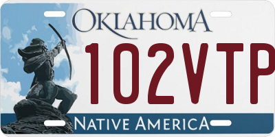 OK license plate 102VTP