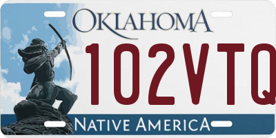 OK license plate 102VTQ