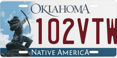 OK license plate 102VTW