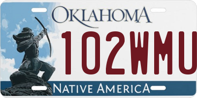 OK license plate 102WMU