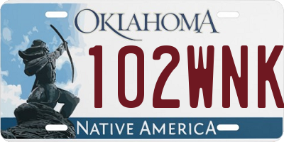 OK license plate 102WNK