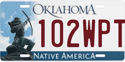 OK license plate 102WPT