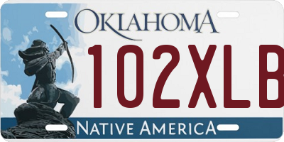 OK license plate 102XLB