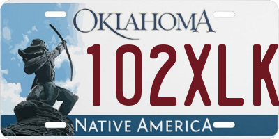 OK license plate 102XLK