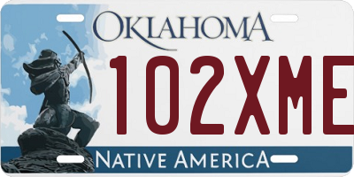 OK license plate 102XME