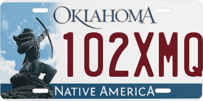 OK license plate 102XMQ