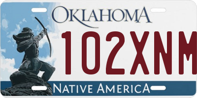 OK license plate 102XNM