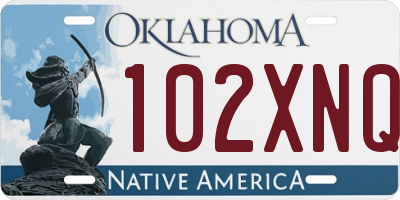 OK license plate 102XNQ