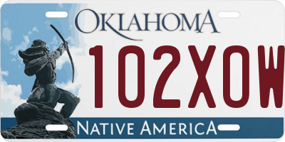 OK license plate 102XOW