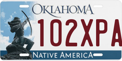 OK license plate 102XPA