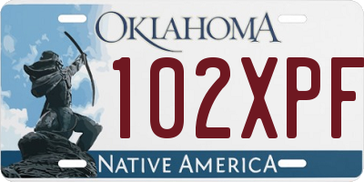 OK license plate 102XPF