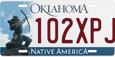OK license plate 102XPJ