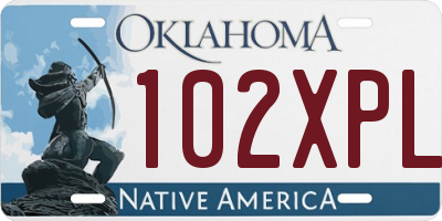 OK license plate 102XPL