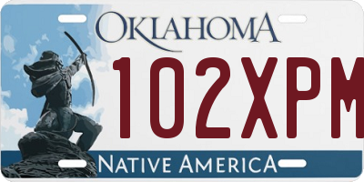 OK license plate 102XPM