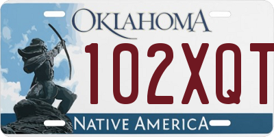 OK license plate 102XQT