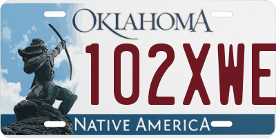 OK license plate 102XWE