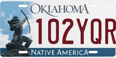 OK license plate 102YQR