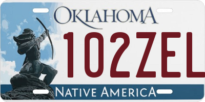 OK license plate 102ZEL