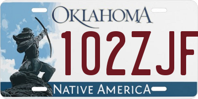 OK license plate 102ZJF