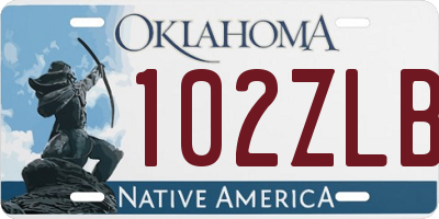 OK license plate 102ZLB