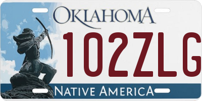 OK license plate 102ZLG