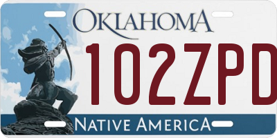 OK license plate 102ZPD