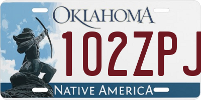 OK license plate 102ZPJ