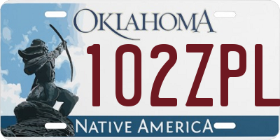 OK license plate 102ZPL