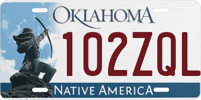 OK license plate 102ZQL