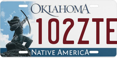OK license plate 102ZTE