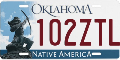 OK license plate 102ZTL