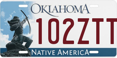 OK license plate 102ZTT